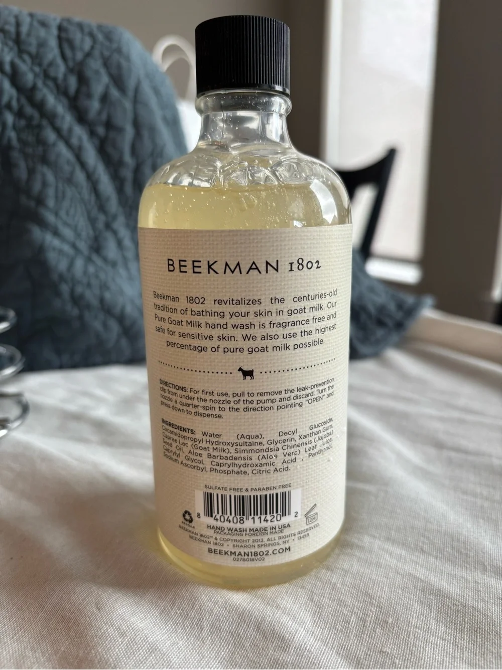 Beekman 1802 Pure Goat Milk Hand Wash & Lotion Caddy Set Fragrance Free NEW
